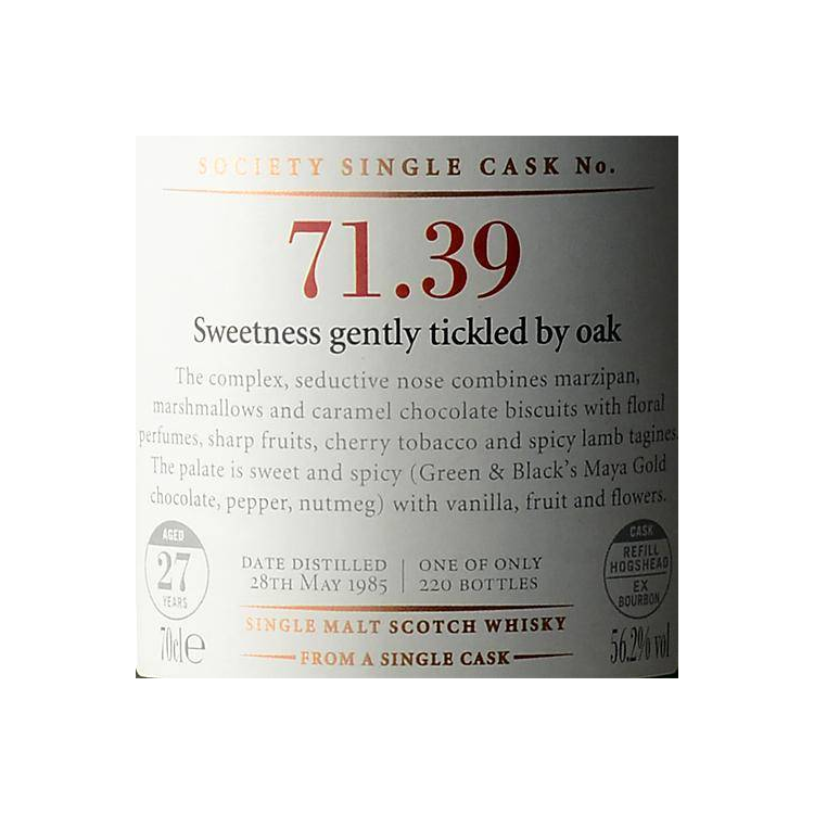 The Scotch Malt Whisky Society 1985 27 Years Single Malt Whisky