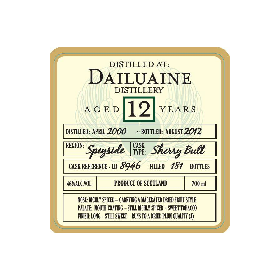 Dailuaine 2000 12 Years Single Malt Whisky