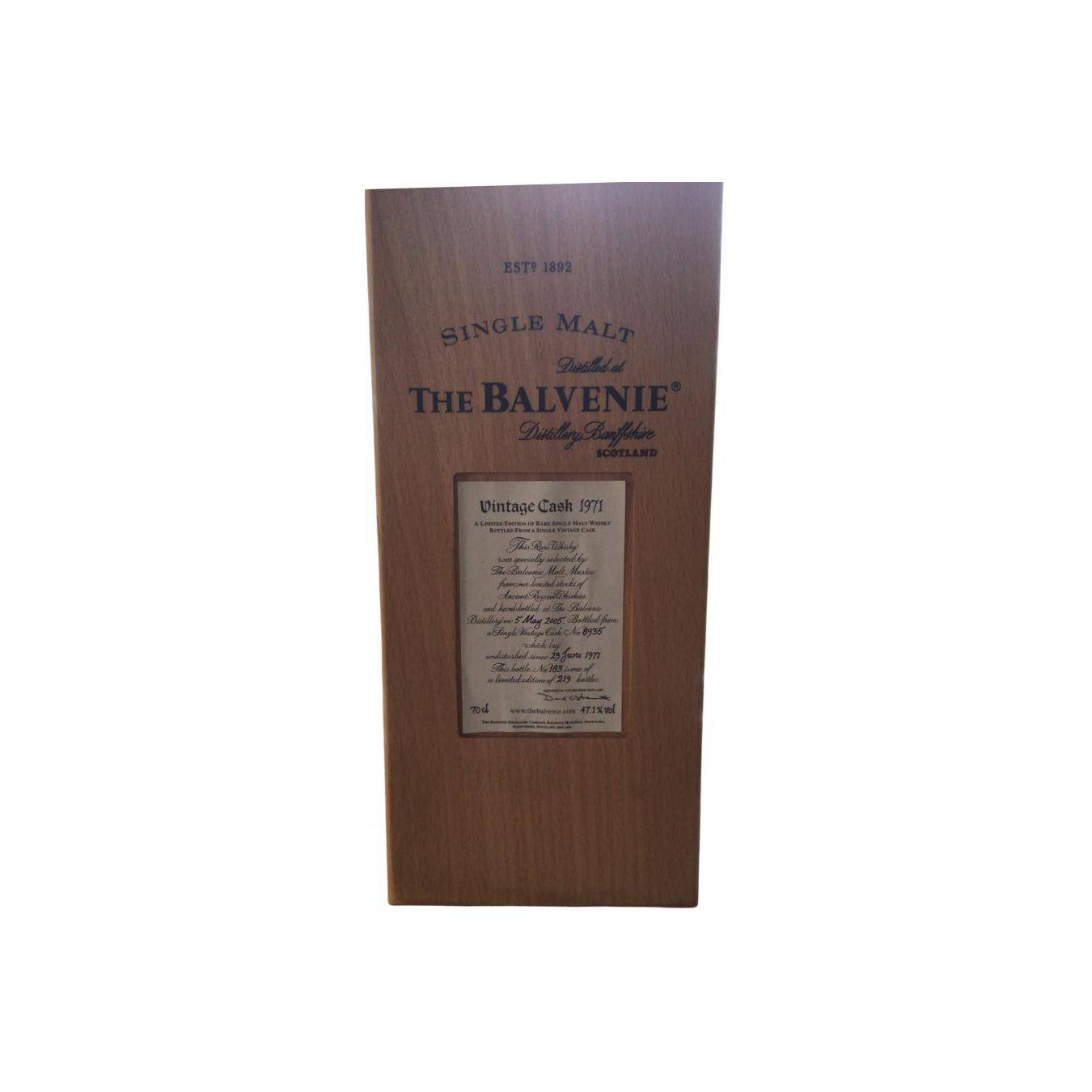 The Balvenie 1971 33 Years Single Malt Whisky 2