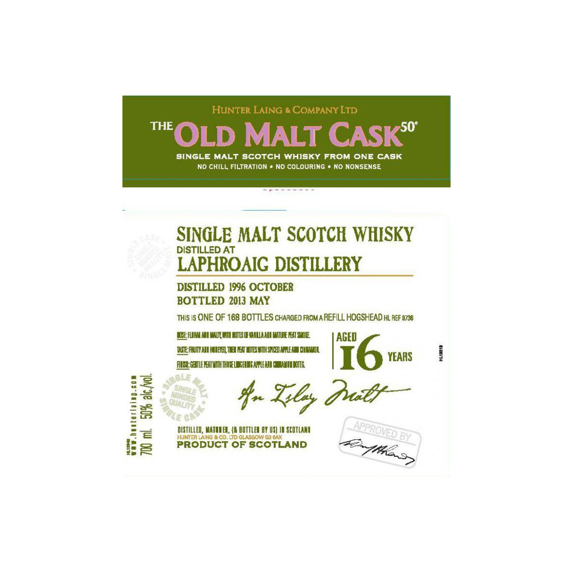 Laphroaig Old Malt Cask 1996 16 Years Single Malt Whisky 2