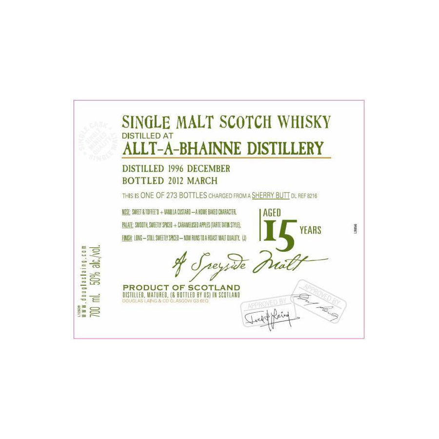 Allt-A-Bhainne Old Malt Cask 1996 15 Years Single Malt Whisky 2