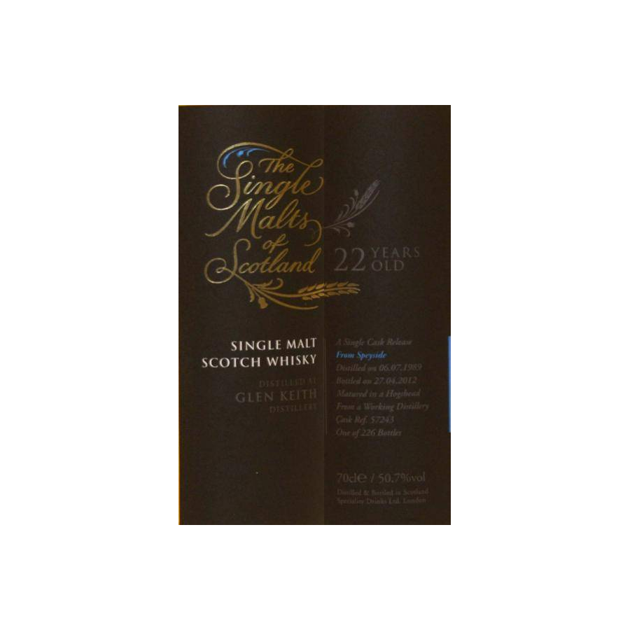 Glen Keith The Single Malts of Scotland 1989 22 Years Single Malt Whisky 2