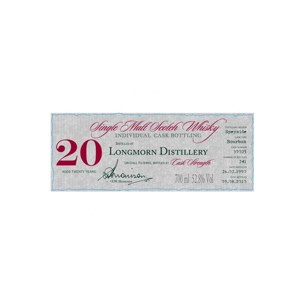 Longmorn Individual Cask Bottling 1990 20 Years Single Malt Whisky 2