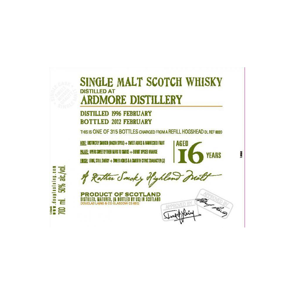 Ardmore Old Malt Cask 1996 16 Years Single Malt Whisky 2