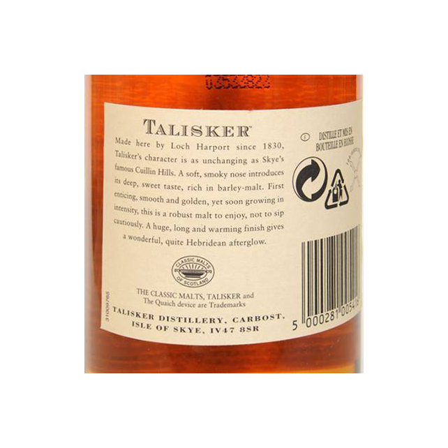 Talisker 10 Years Single Malt Whisky 3