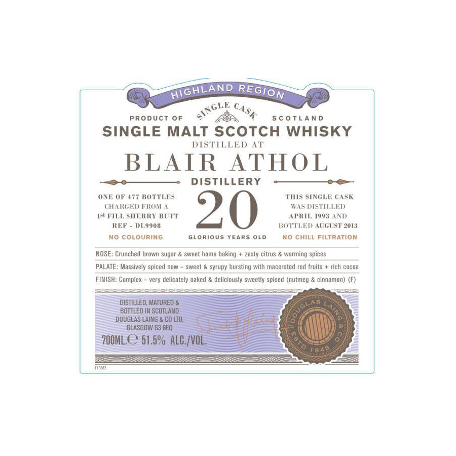 Blair Athol Old Particular 1993 20 Years Single Malt Whisky