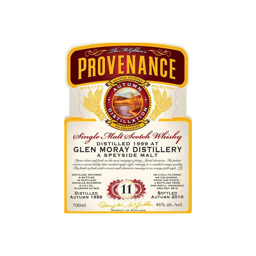 Glen Moray McGibbon's Provenance 1999 11 Years Single Malt Whisky