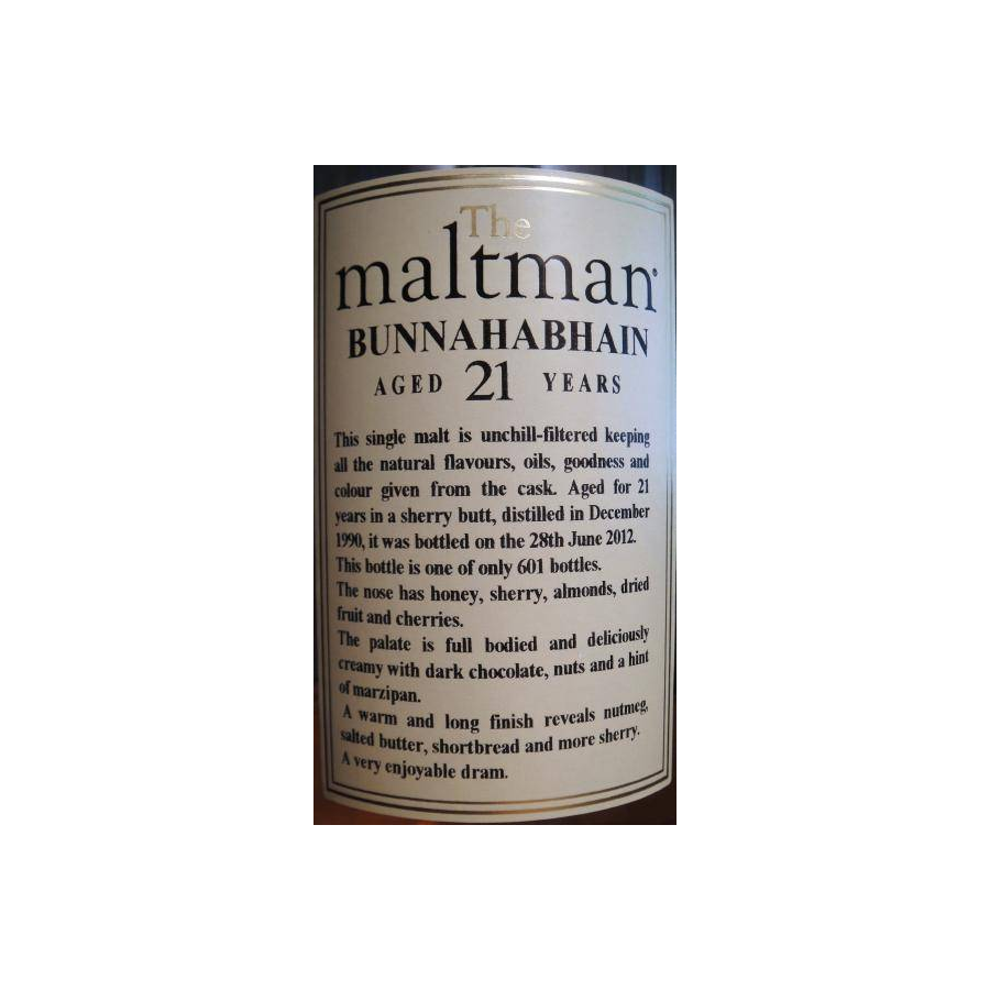 Bunnahabhain 1990 21 Years Single Malt Whisky 3