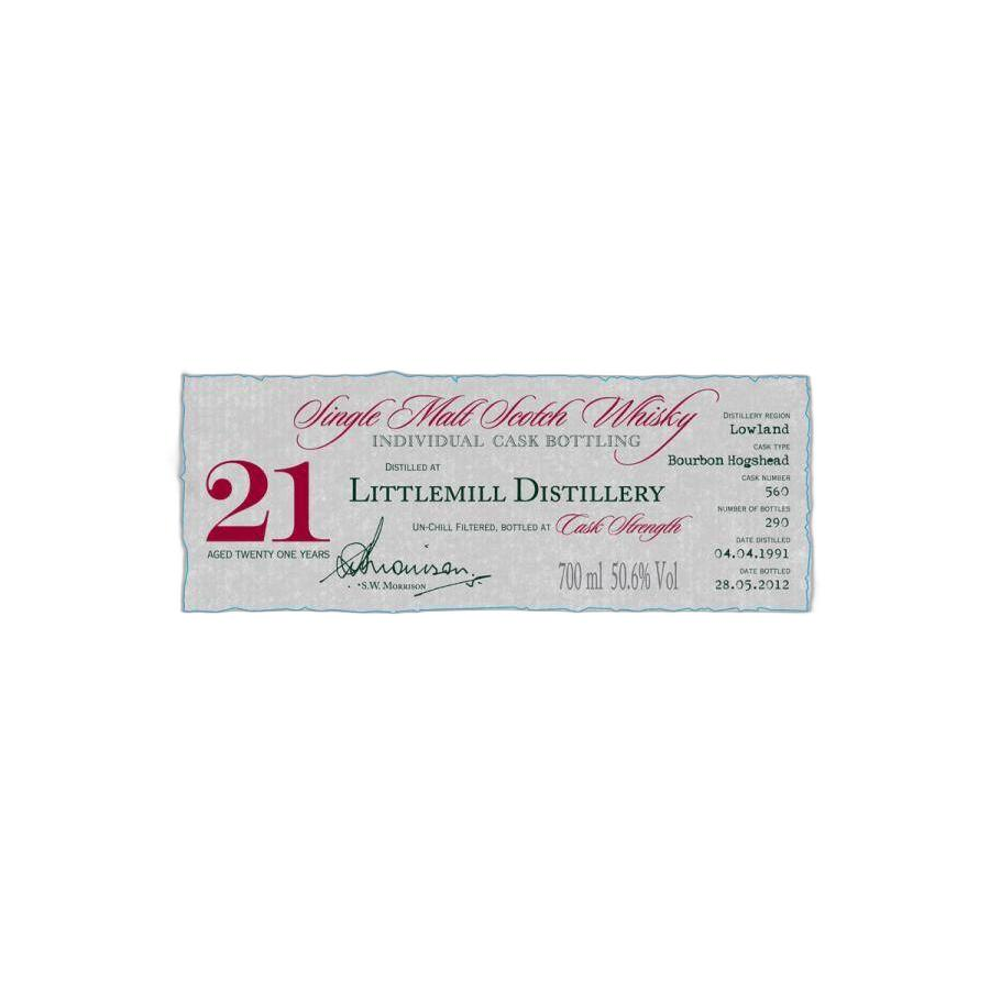 Littlemill Individual Cask Bottling 1991 21 Years Single Malt Whisky 3