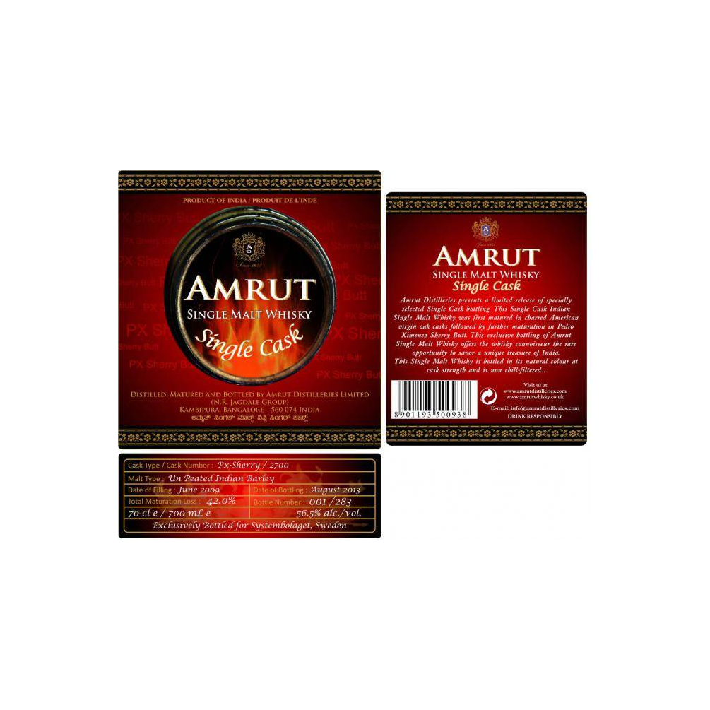 Amrut Single Cask 2009 4 Years Single Malt Whisky 2