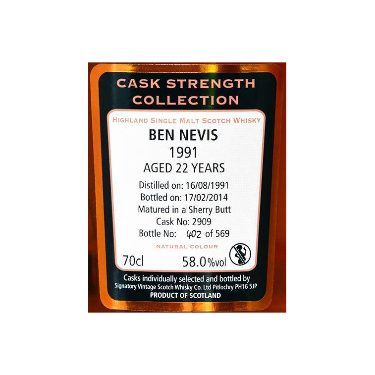 Ben Nevis Cask Strength Collection 1991 22 Years Single Malt Whisky 2