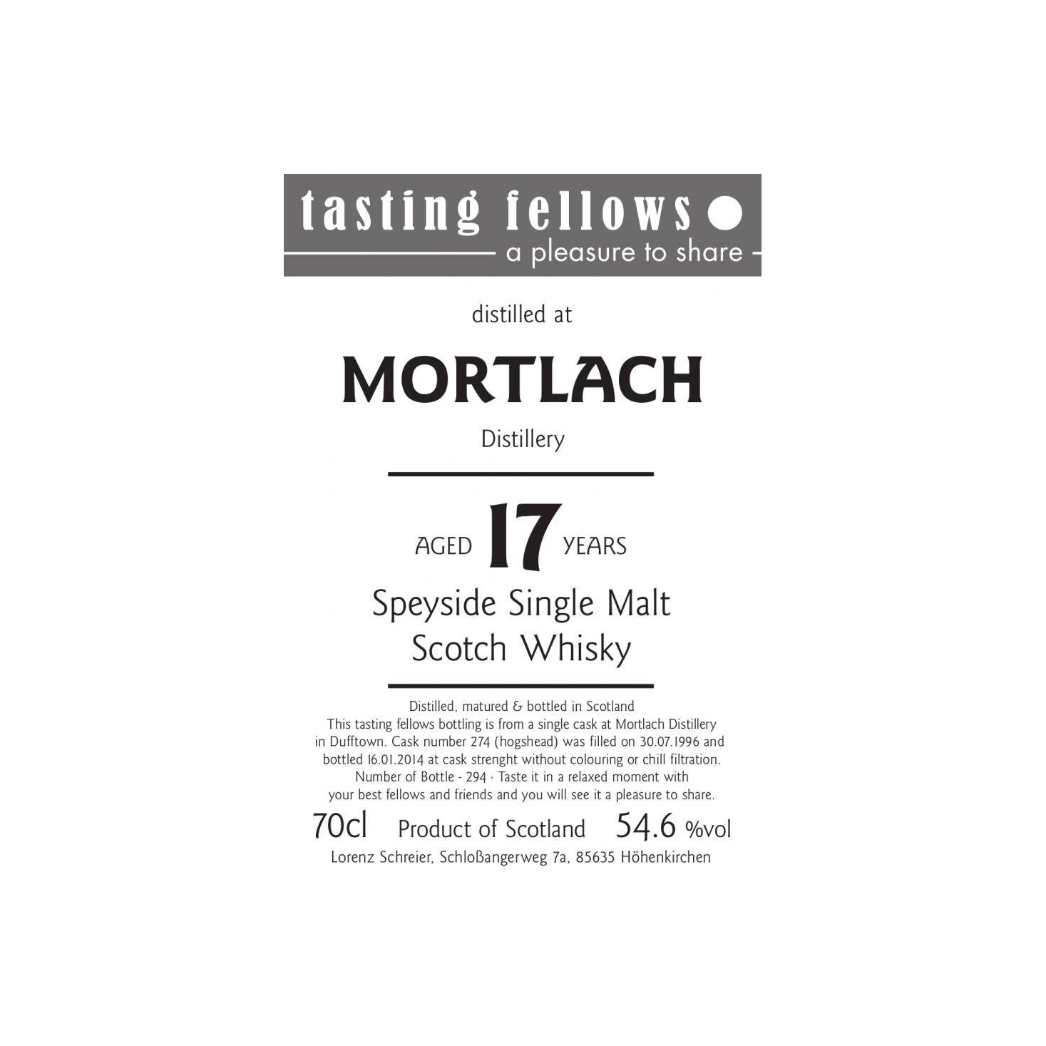 Mortlach 1996 17 Years Single Malt Whisky 2