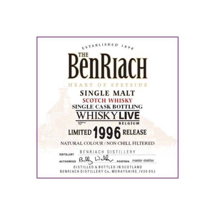BenRiach Individual Cask Bottling 1996 16 Years Single Malt Whisky 2