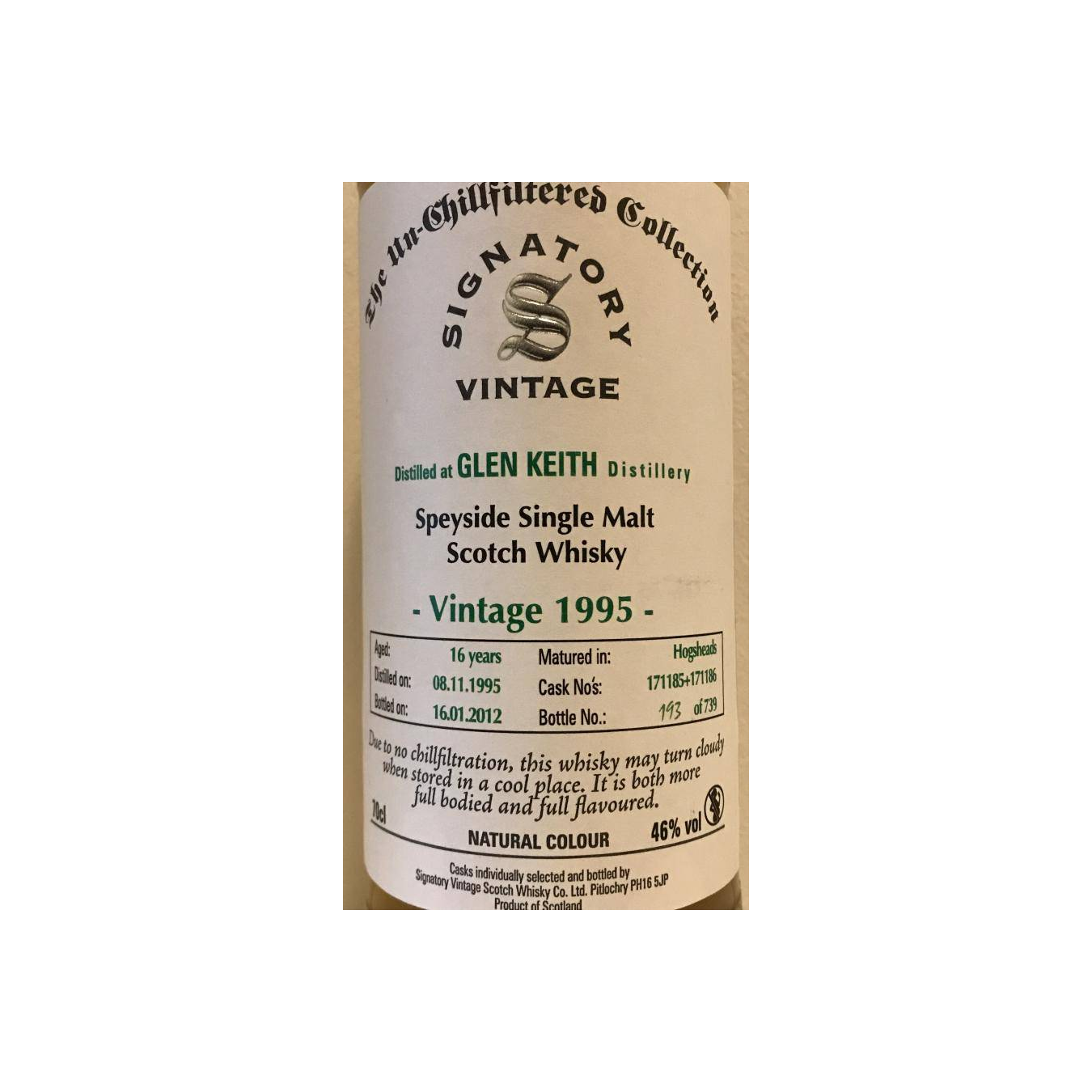 Glen Keith The Un-Chillfiltered Collection 1995 16 Years Single Malt Whisky 2