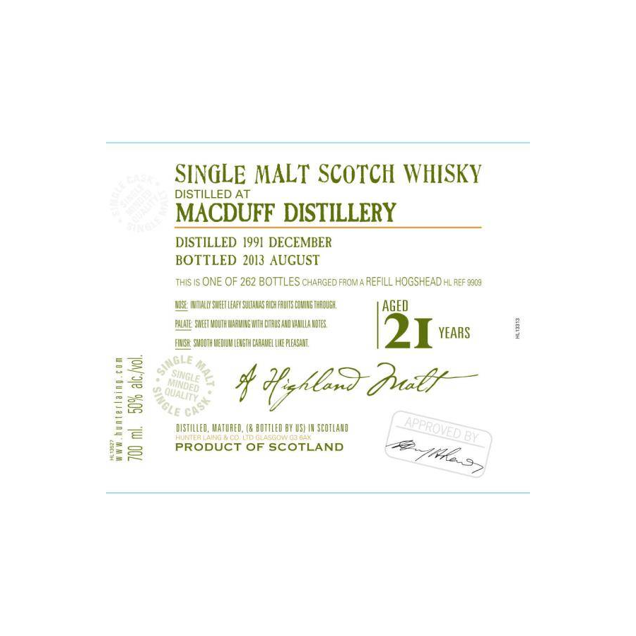 Macduff Old Malt Cask 1991 21 Years Single Malt Whisky
