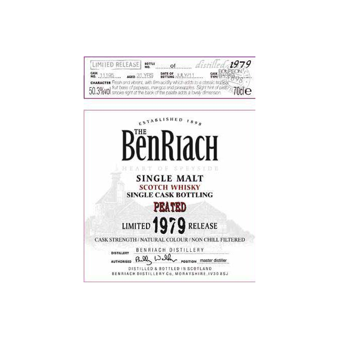 BenRiach 1979 31 Years Single Malt Whisky 2