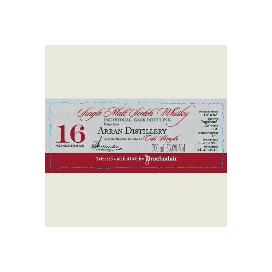Arran Individual Cask Bottling 1996 16 Years Single Malt Whisky