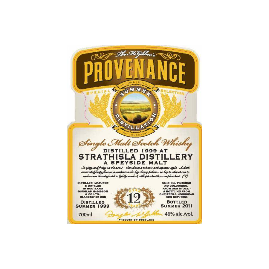 Strathisla McGibbon's Provenance 1999 12 Years Single Malt Whisky