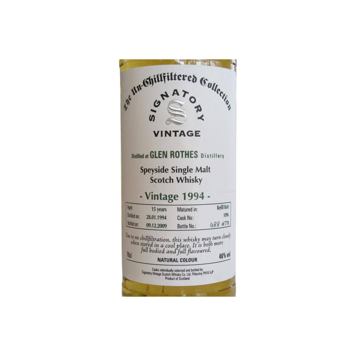The Glenrothes The Un-Chillfiltered Collection 1994 15 Years Single Malt Whisky