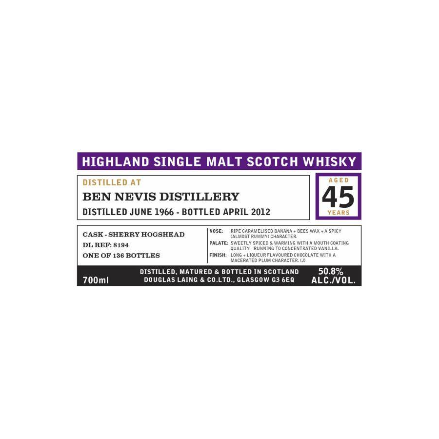 Ben Nevis 1966 45 Years Single Malt Whisky 2