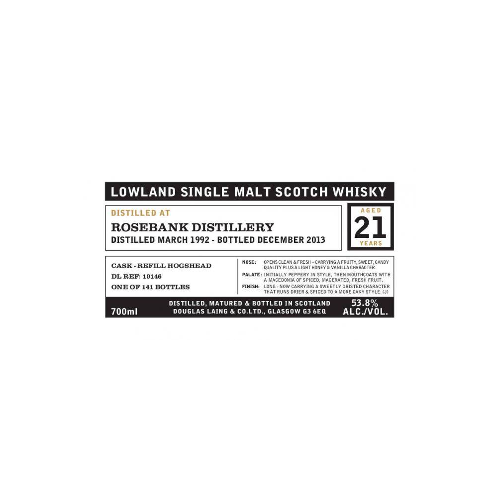Rosebank 1992 21 Years Single Malt Whisky 2