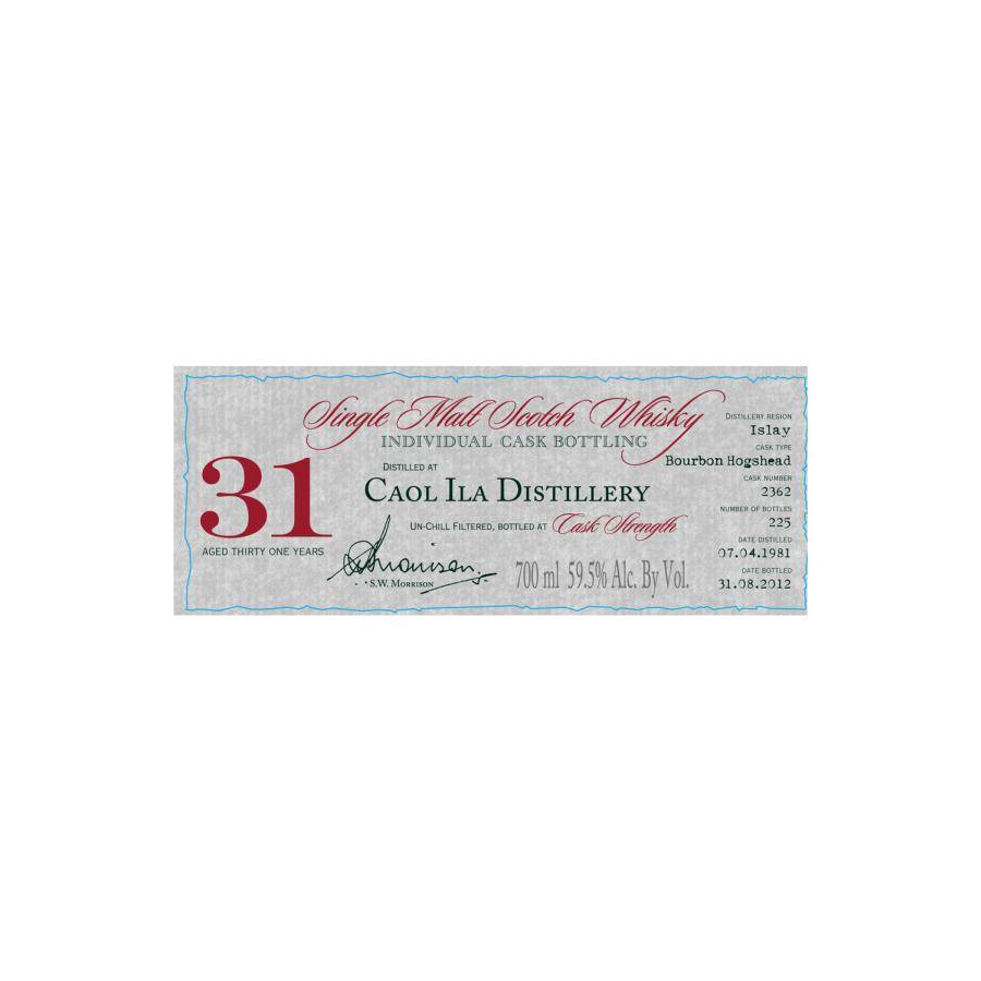 Caol Ila Individual Cask Bottling 1981 31 Years Single Malt Whisky 2