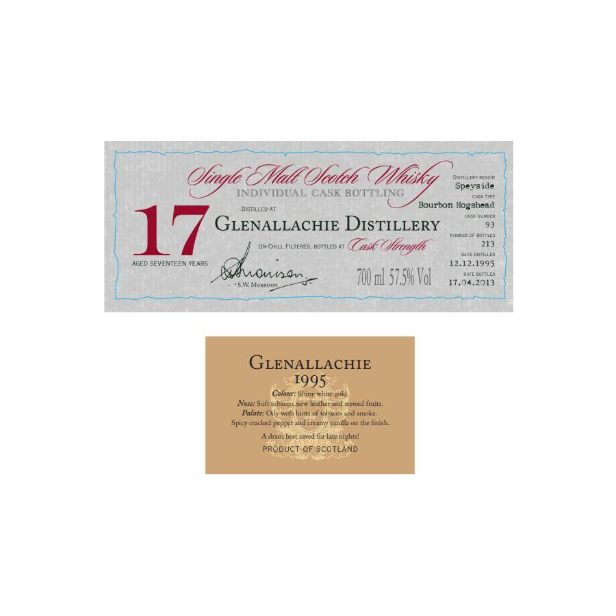 The GlenAllachie Individual Cask Bottling 1995 17 Years Single Malt Whisky 2
