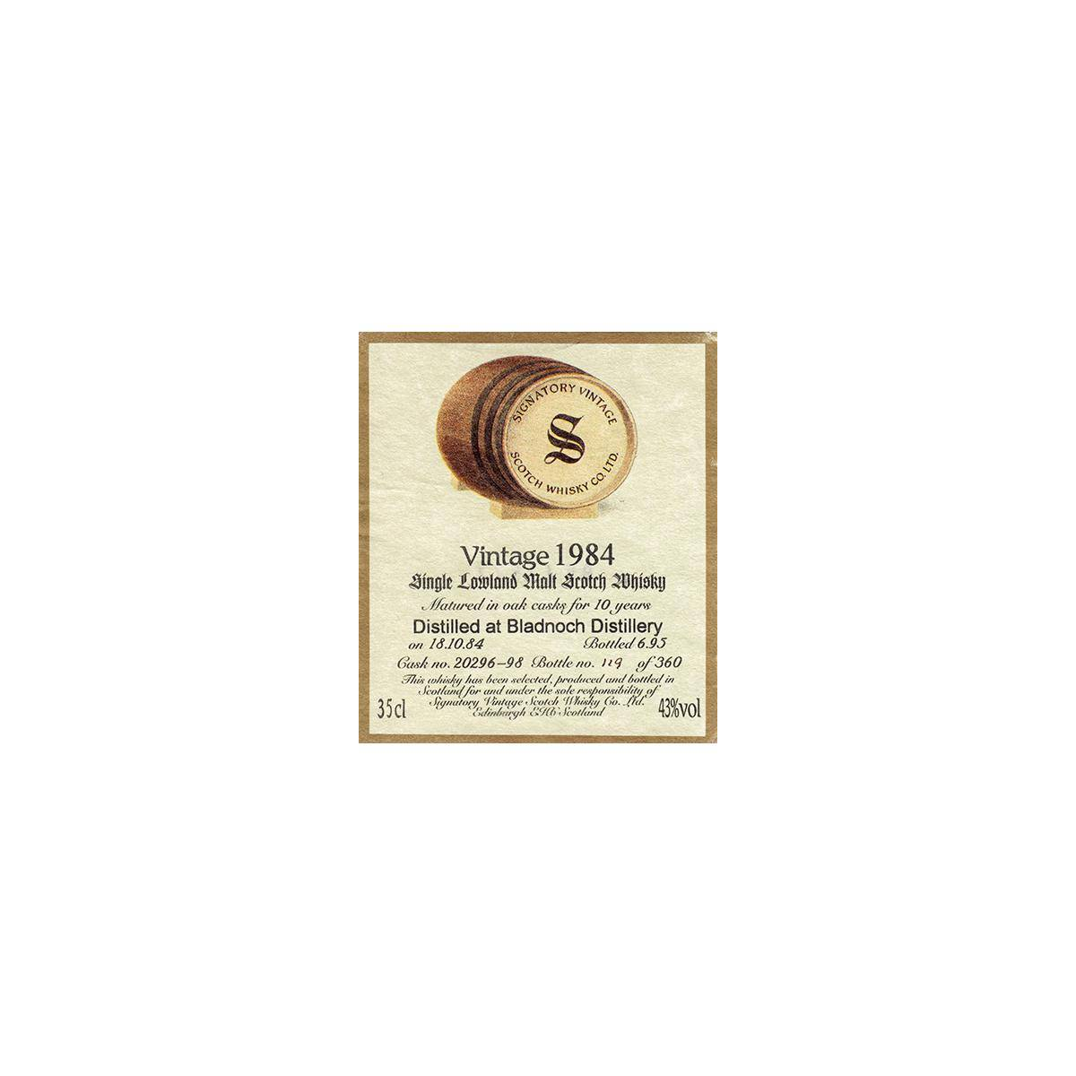 Bladnoch Vintage Collection 1984 10 Years Single Malt Whisky