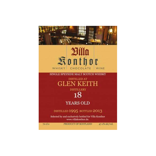 Glen Keith 1995 18 Years Single Malt Whisky