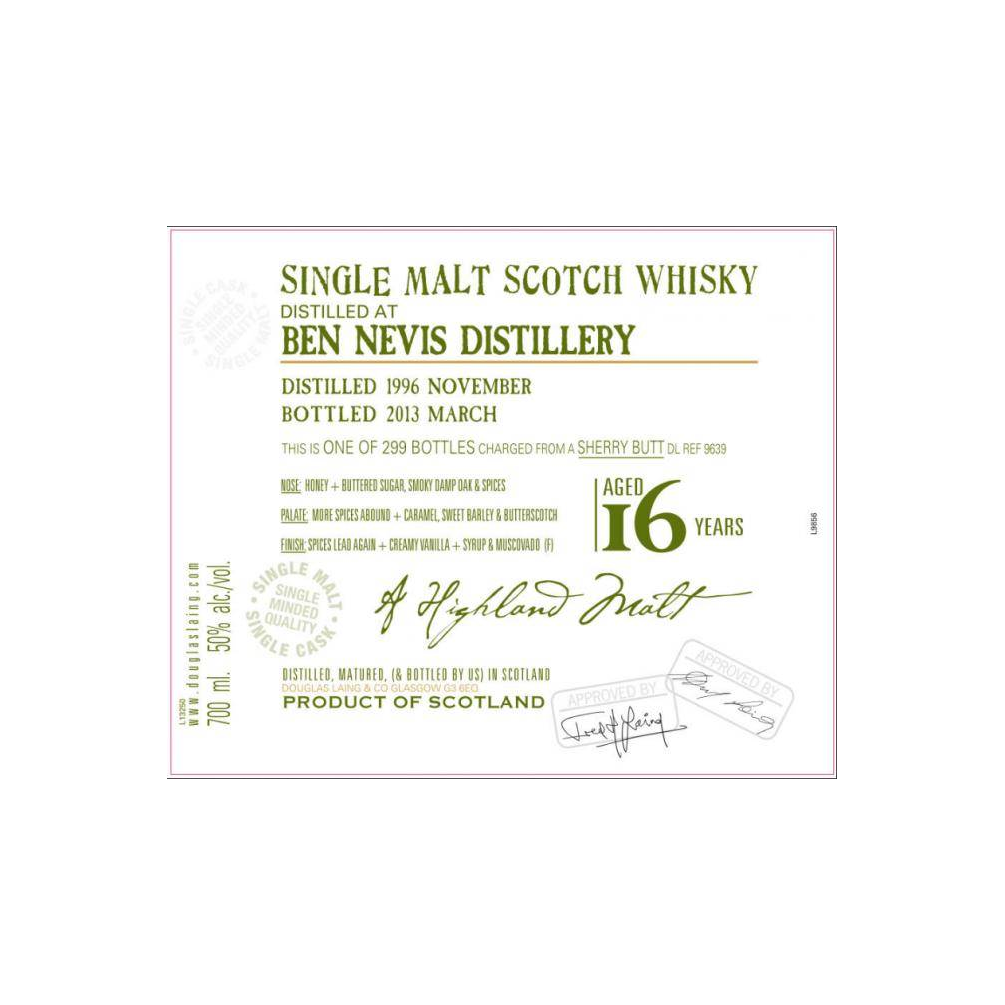 Ben Nevis Old Malt Cask 1996 16 Years Single Malt Whisky