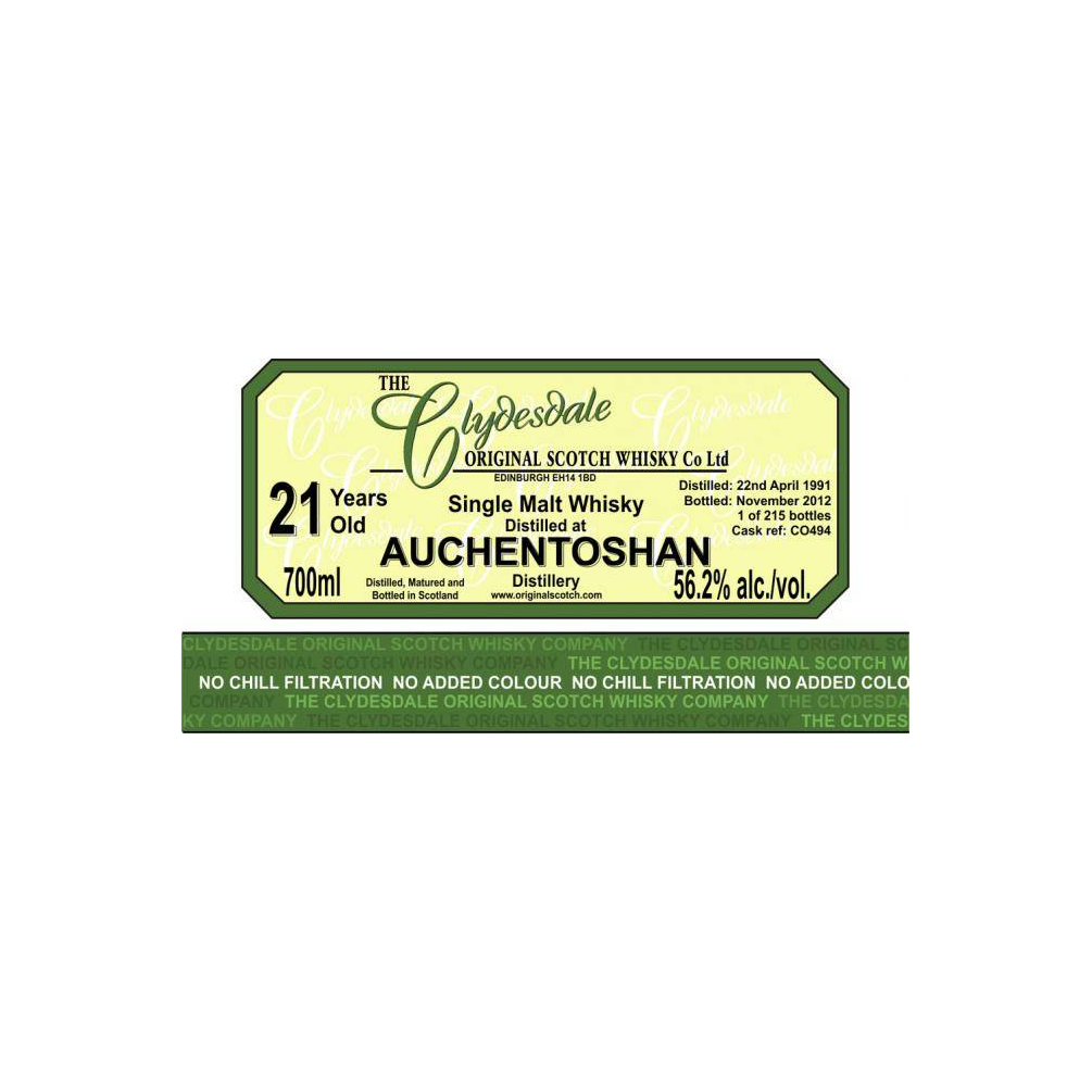 Auchentoshan 1991 21 Years Single Malt Whisky