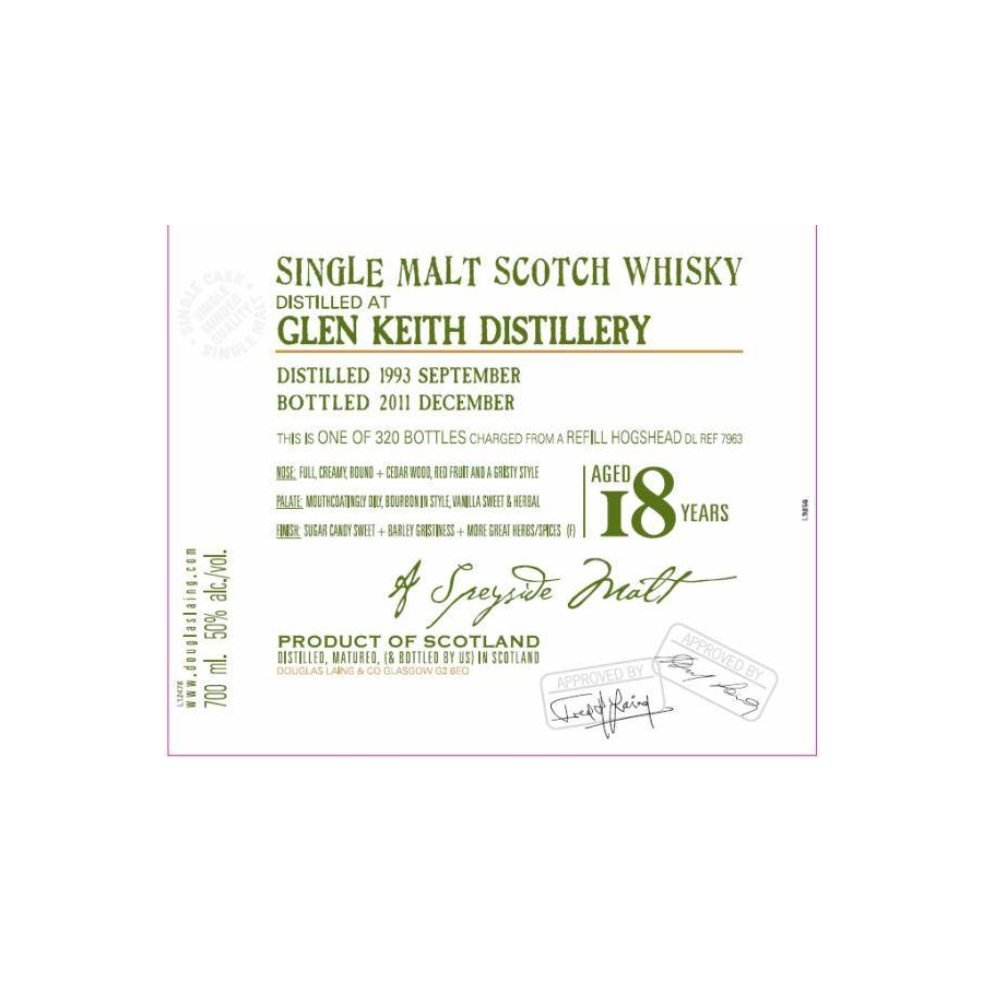 Glen Keith Old Malt Cask 1993 18 Years Single Malt Whisky 2