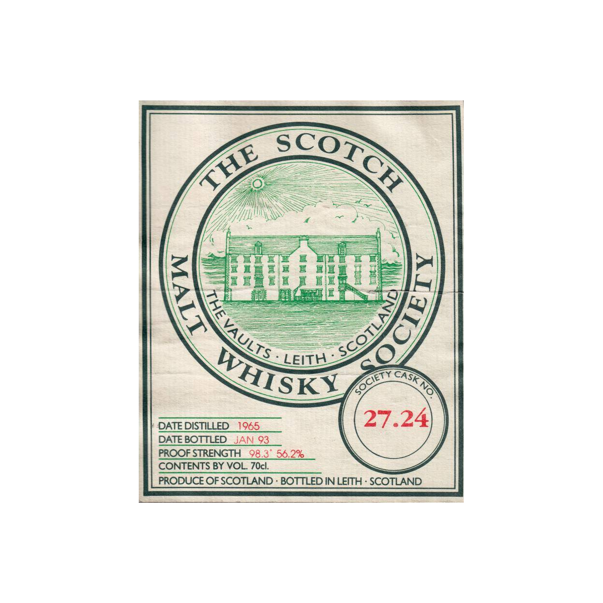 The Scotch Malt Whisky Society 1965 27 Years Single Malt Whisky