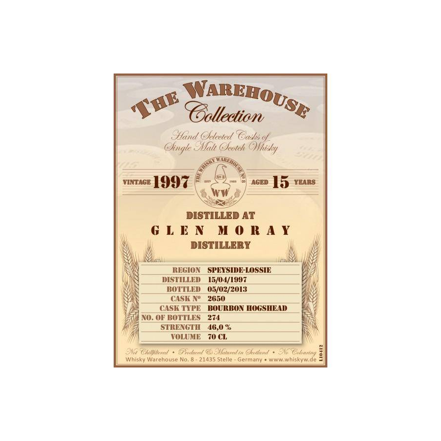 Glen Moray 1997 15 Years Single Malt Whisky