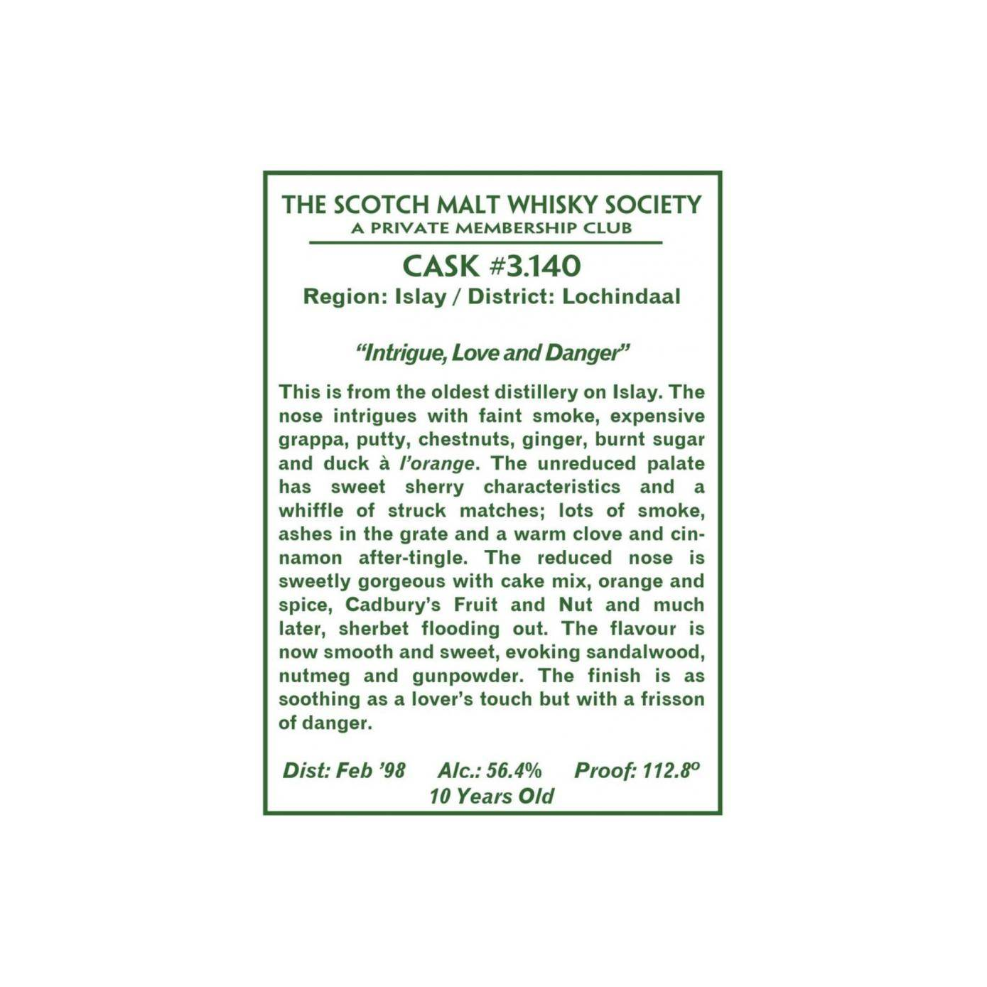The Scotch Malt Whisky Society 1998 10 Years Single Malt Whisky 2
