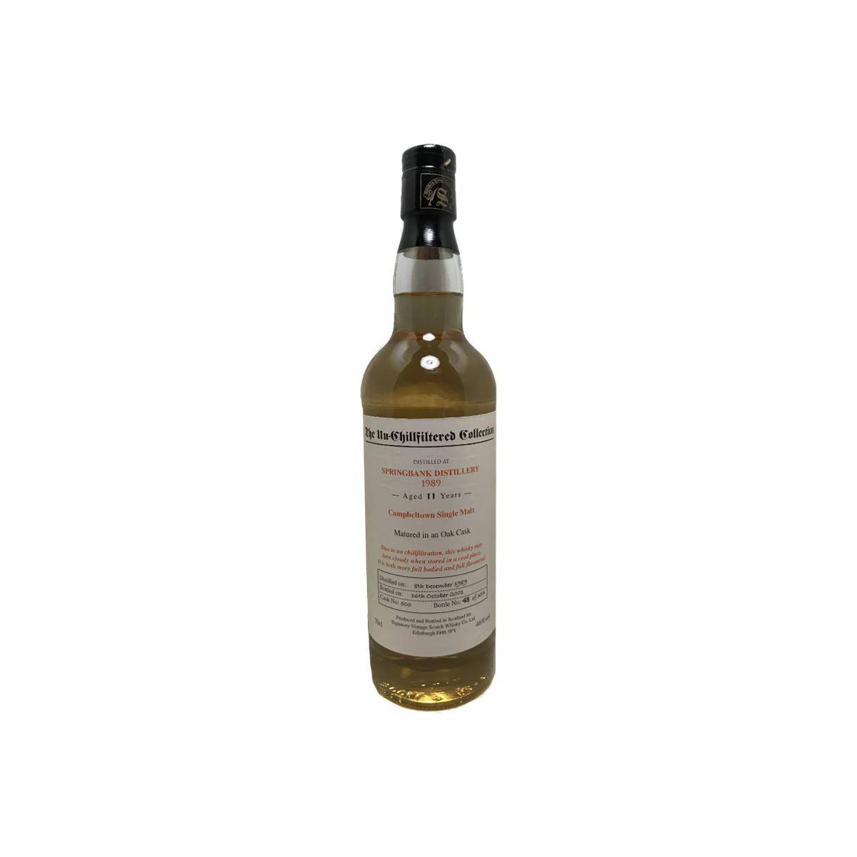 Springbank The Un-Chillfiltered Collection 1989 11 Years Single Malt Whisky