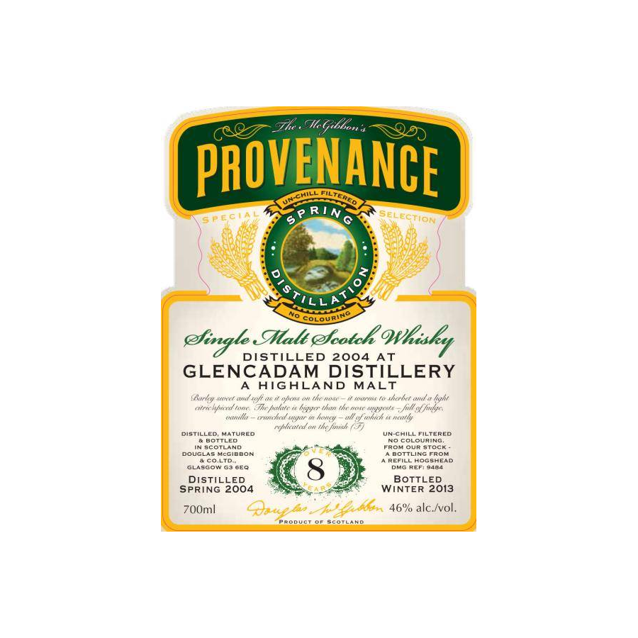 Glencadam McGibbon's Provenance 2004 8 Years Single Malt Whisky 2