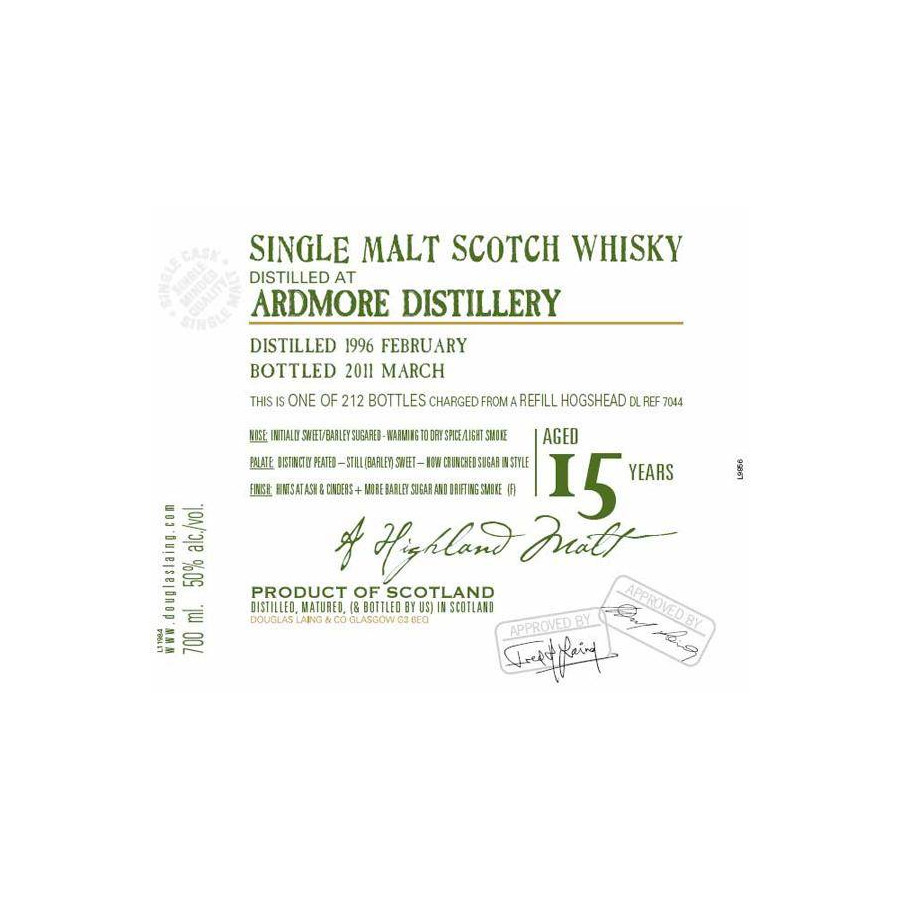 Ardmore Old Malt Cask 1996 15 Years Single Malt Whisky