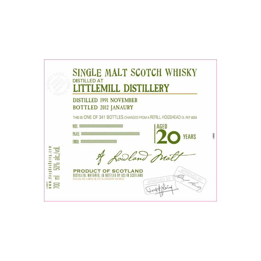 Littlemill Old Malt Cask 1991 20 Years Single Malt Whisky