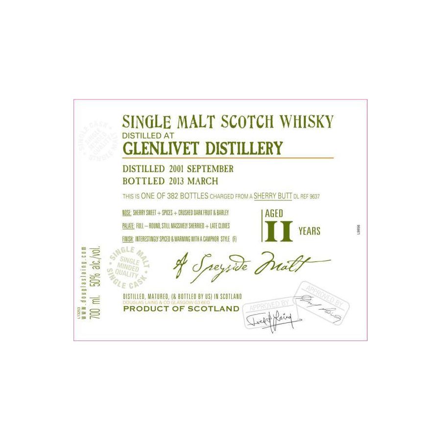 The Glenlivet Old Malt Cask 2001 11 Years Single Malt Whisky