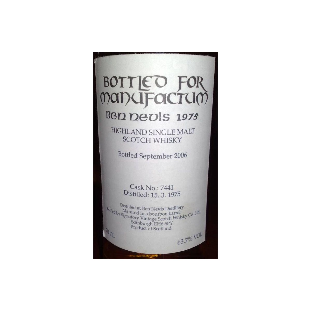 Ben Nevis 1975 31 Years Single Malt Whisky