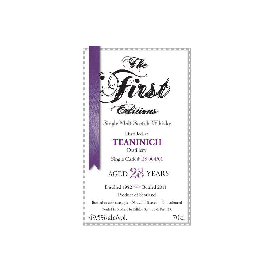 Teaninich The First Editions 1982 28 Years Single Malt Whisky 2