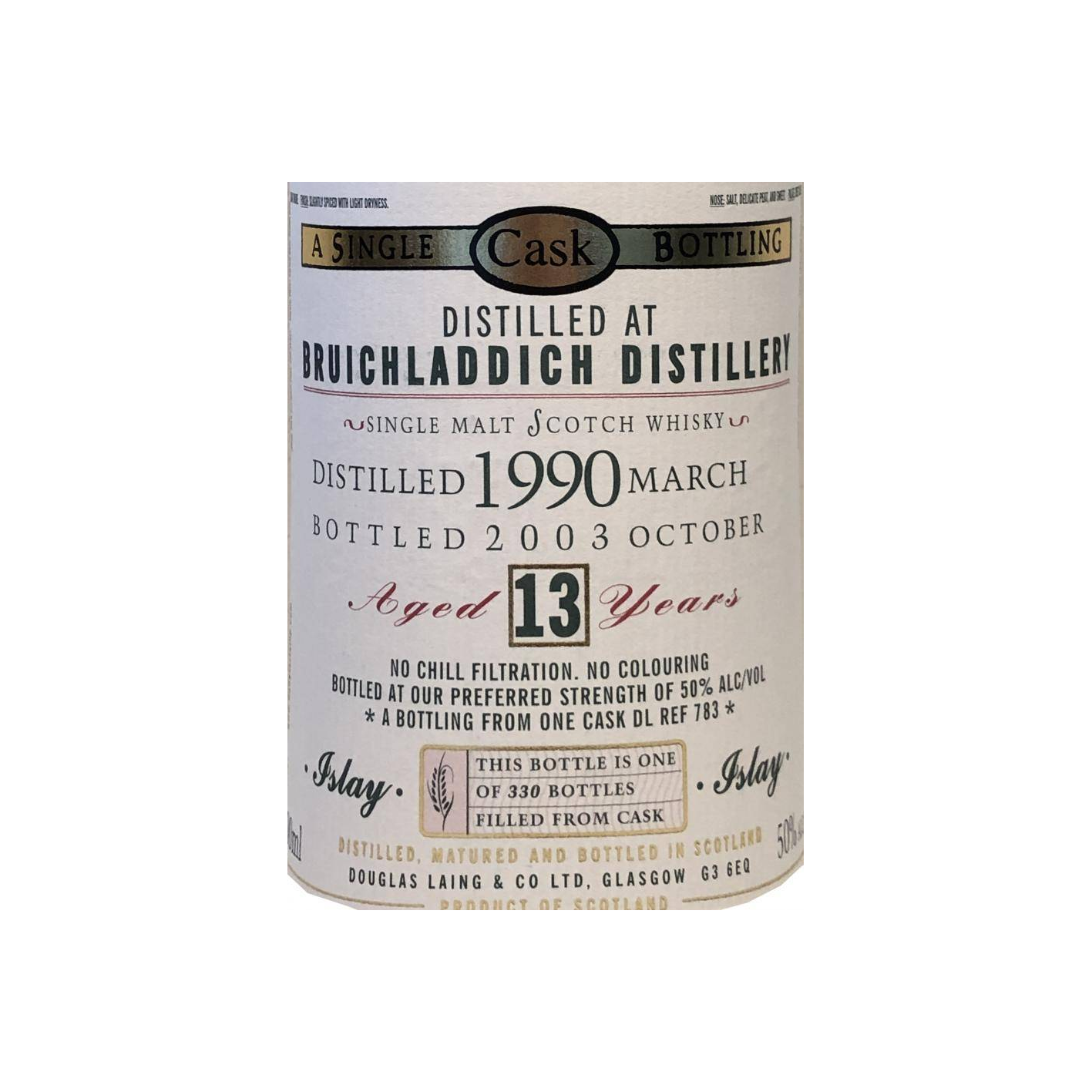 Bruichladdich Old Malt Cask 1990 13 Years Single Malt Whisky 3
