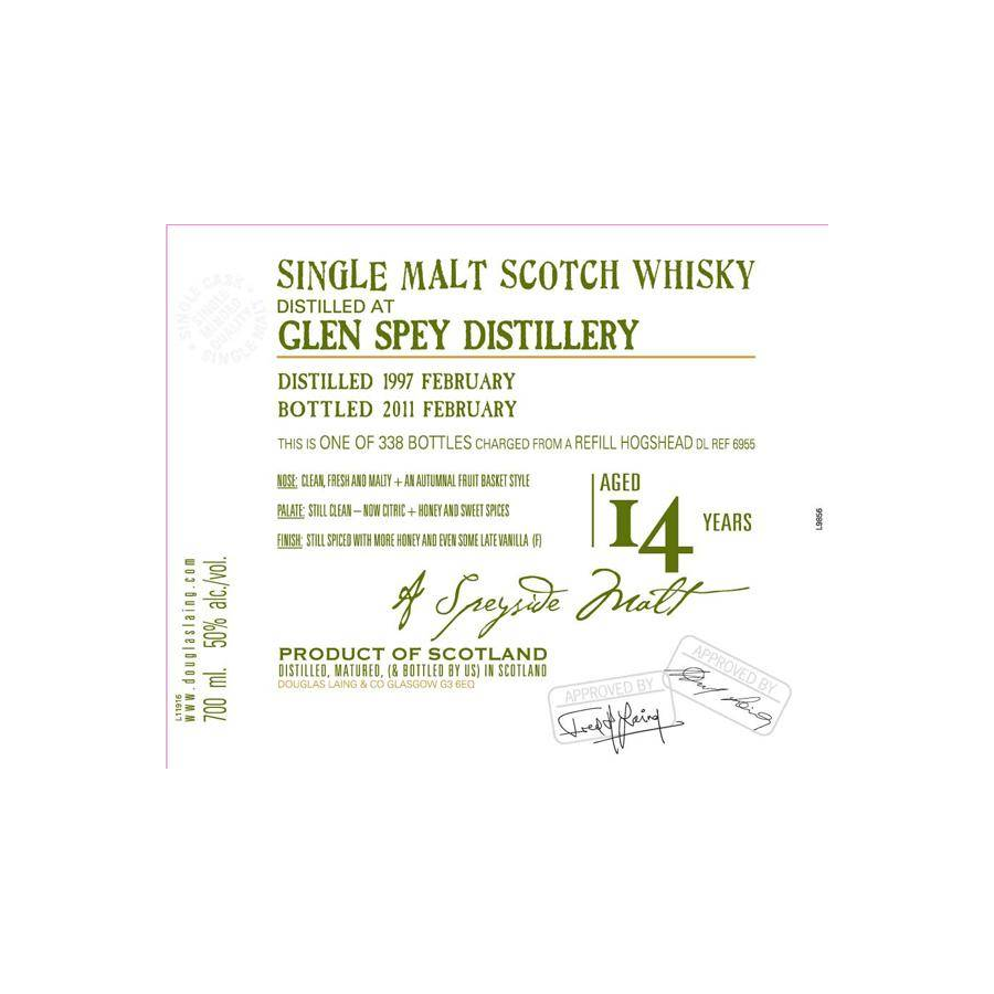 Glen Spey Old Malt Cask 1997 14 Years Single Malt Whisky