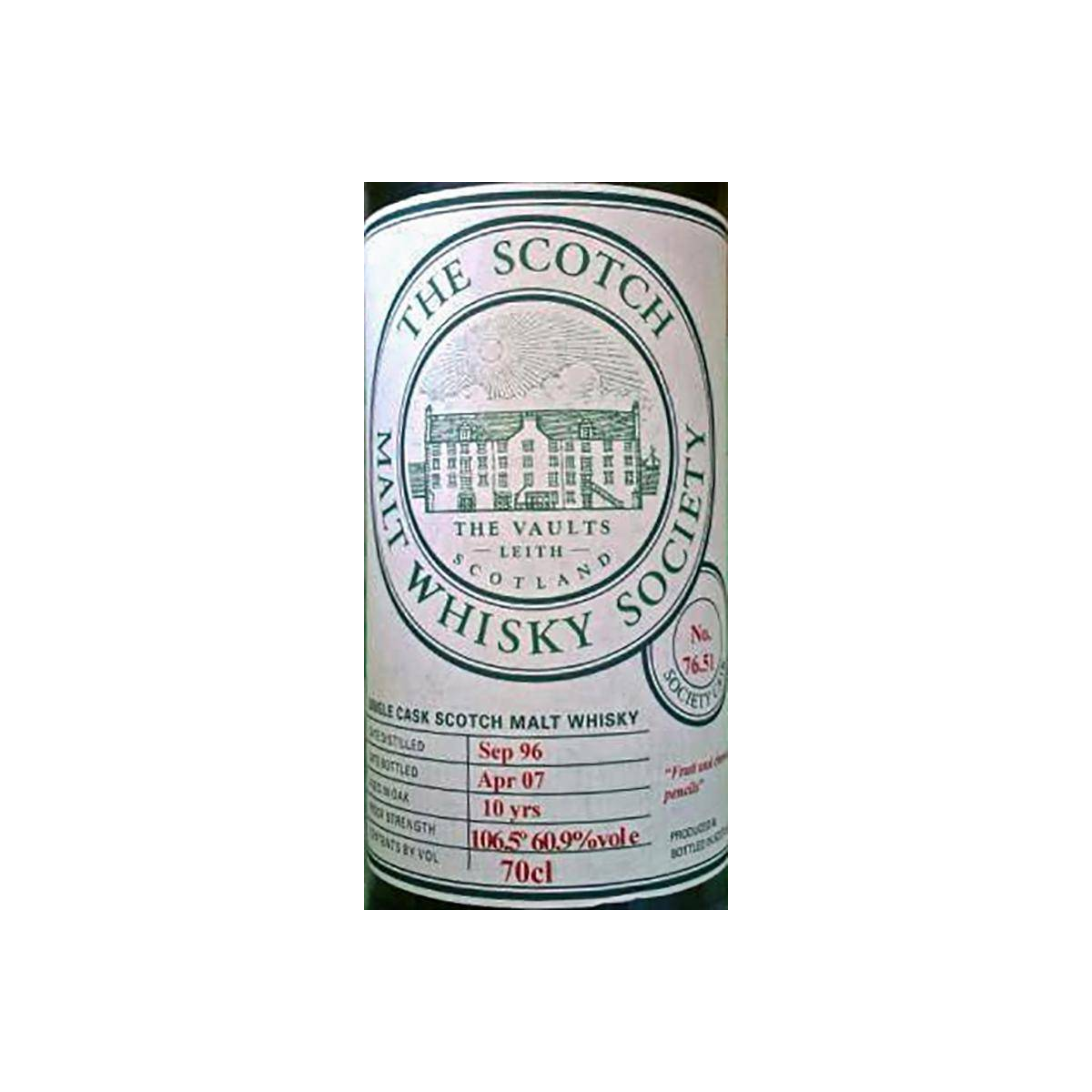 The Scotch Malt Whisky Society 1996 10 Years Single Malt Whisky