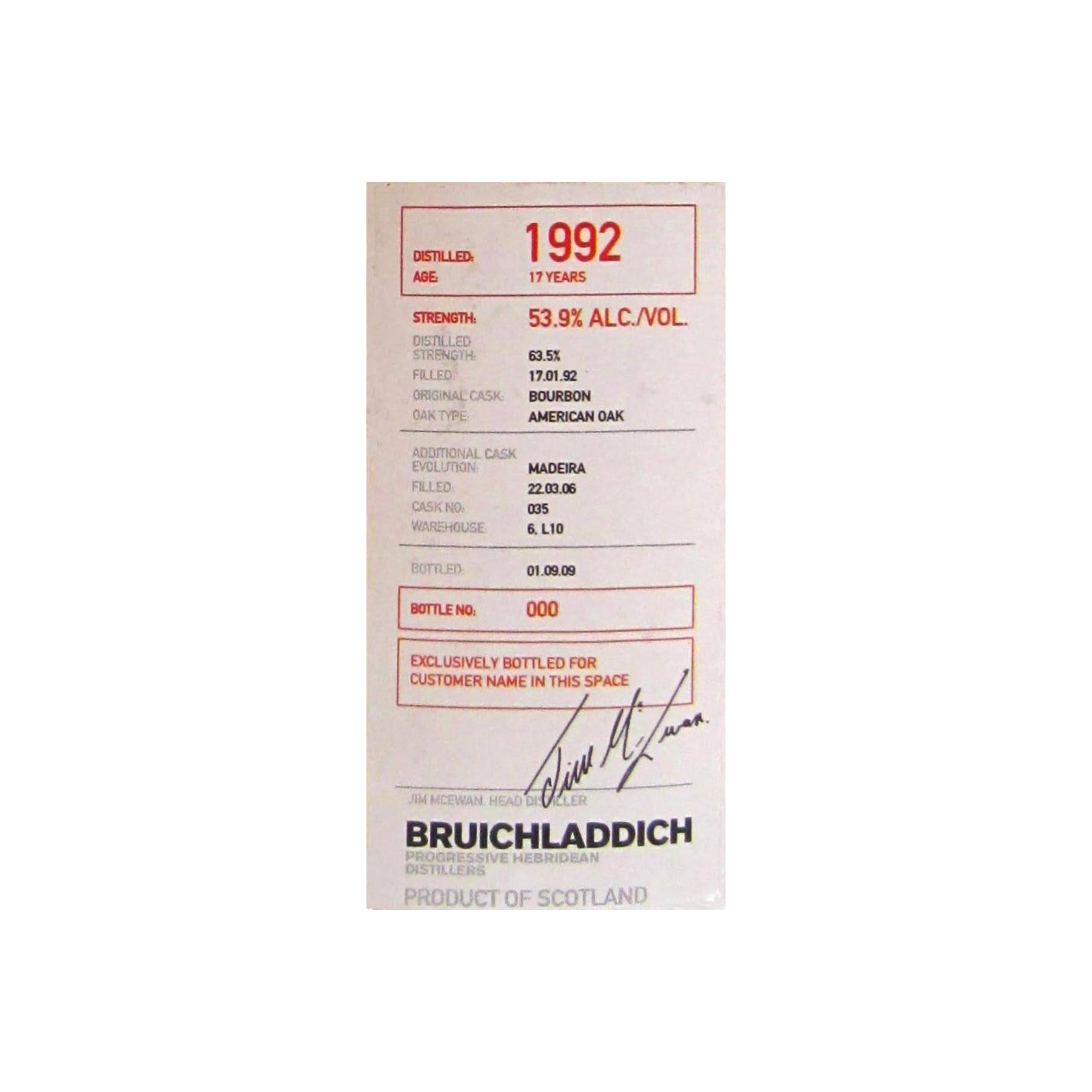Bruichladdich 2001 7 Years Single Malt Whisky 2