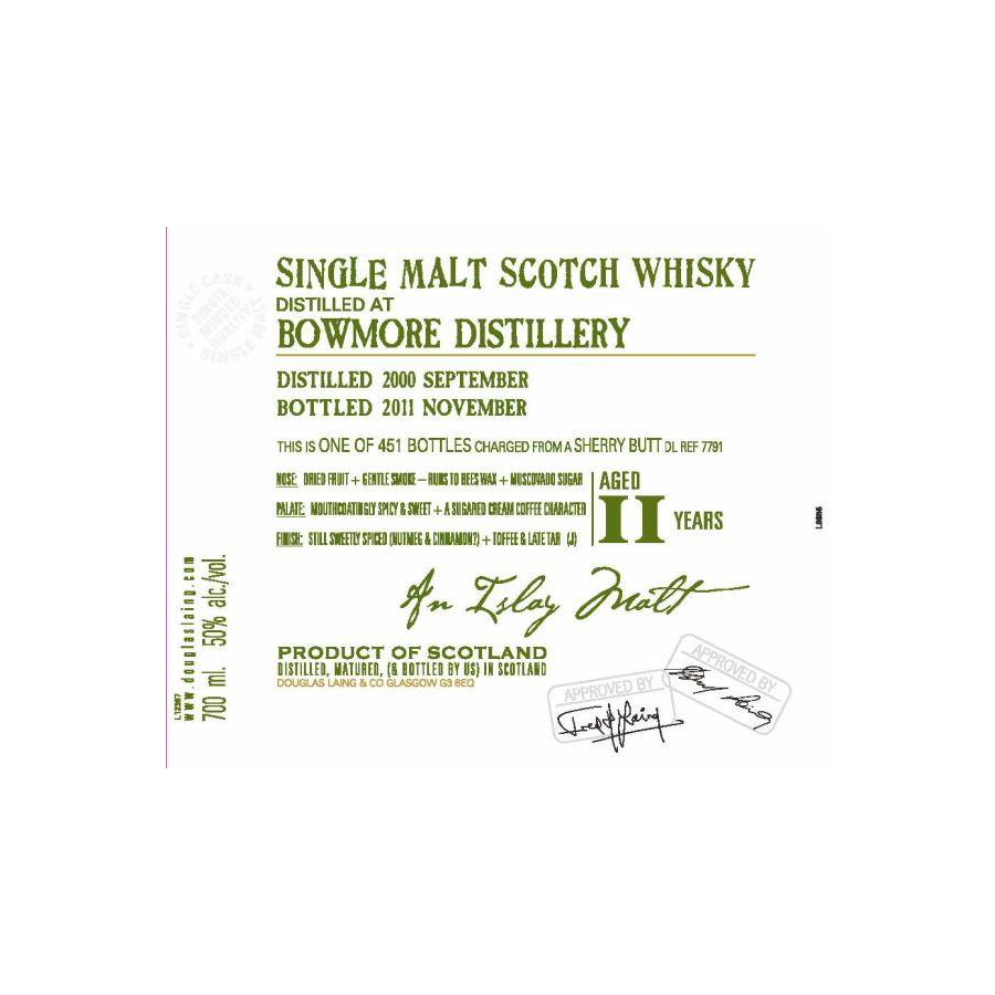 Bowmore Old Malt Cask 2000 11 Years Single Malt Whisky 2