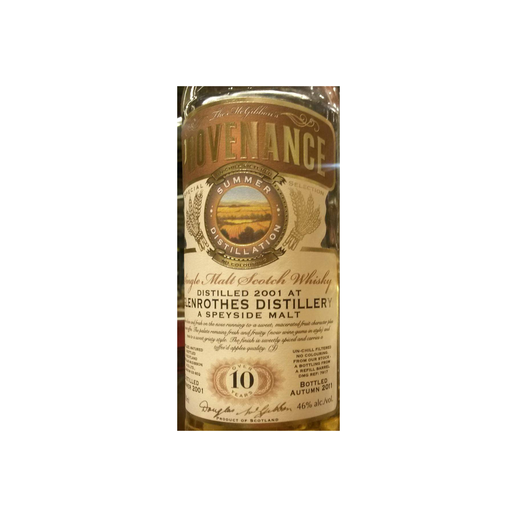 The Glenrothes McGibbon's Provenance 2001 10 Years Single Malt Whisky 2