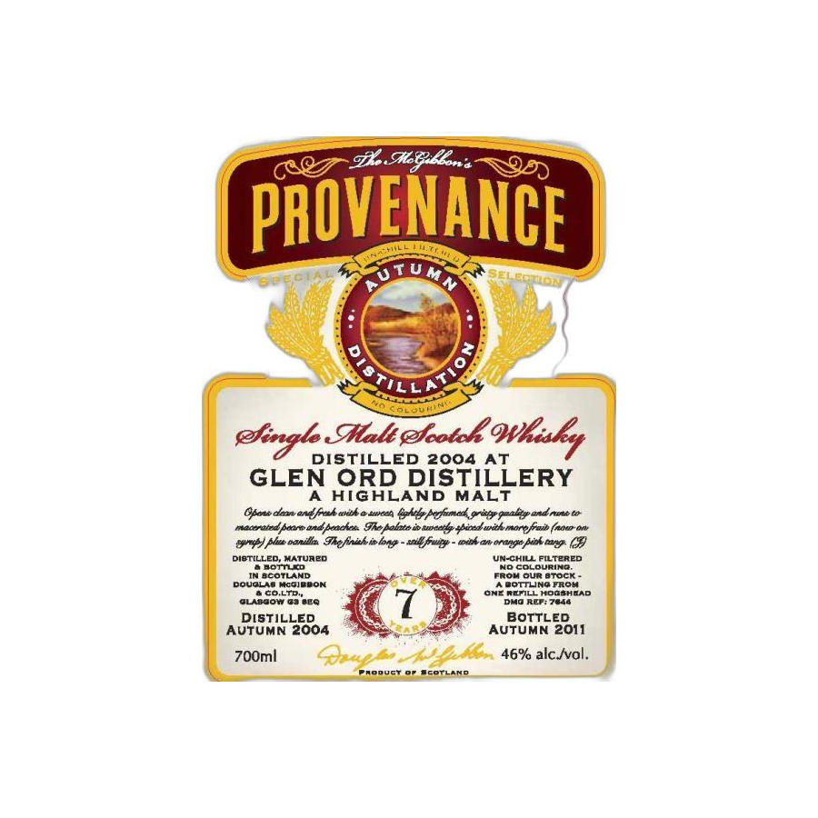 Glen Ord McGibbon's Provenance 2004 7 Years Single Malt Whisky