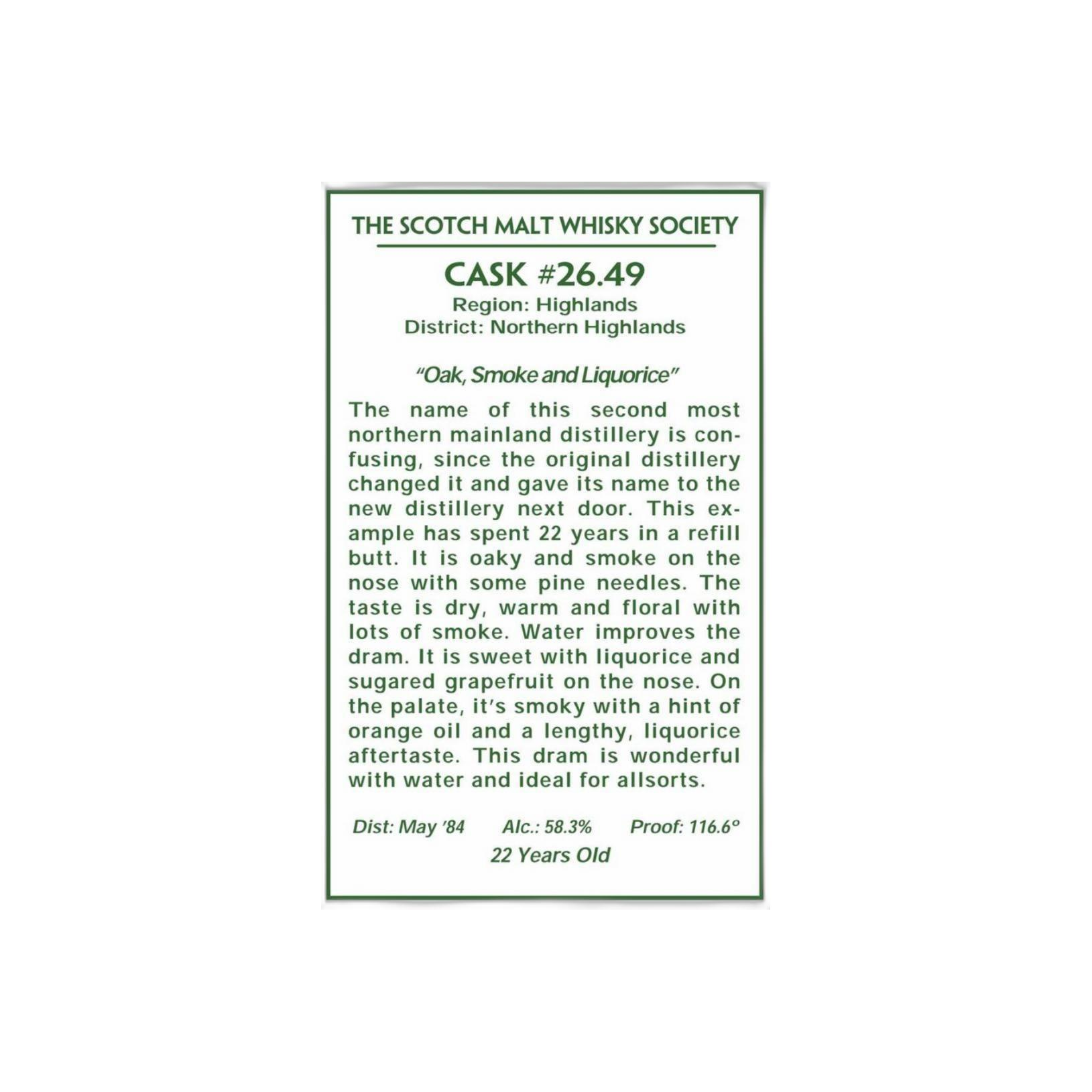 The Scotch Malt Whisky Society 1984 22 Years Single Malt Whisky 2